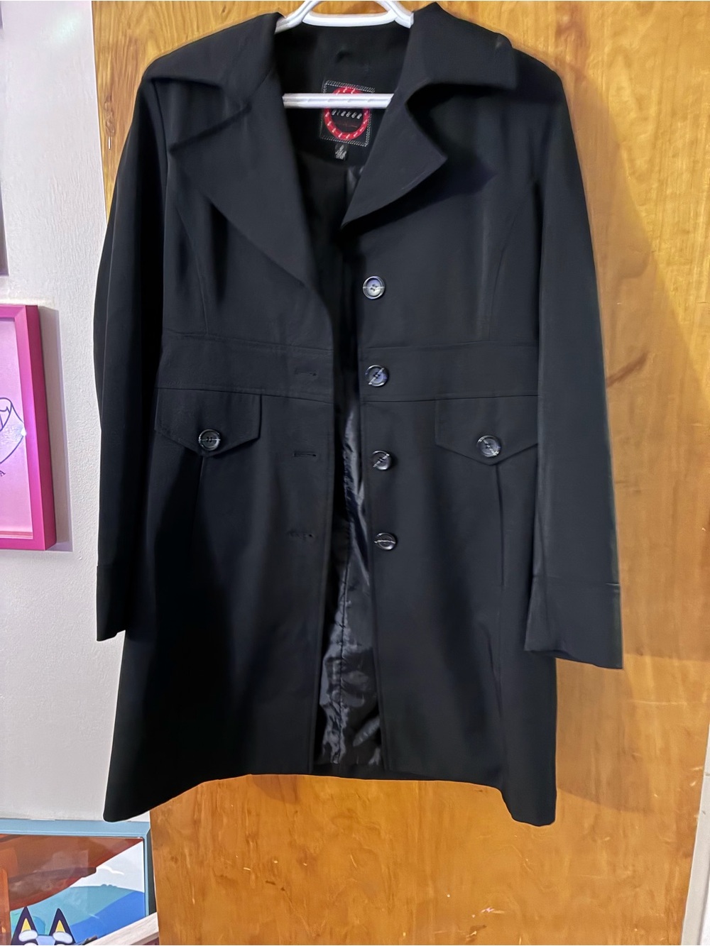 giacca Black Women's Single-Breasted Trench Coat